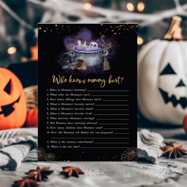 Ein Baby brütet Spooky Wer Mommy Best Game kennt (A Baby is Brewing Baby Shower Who knows Mommy Best Game)