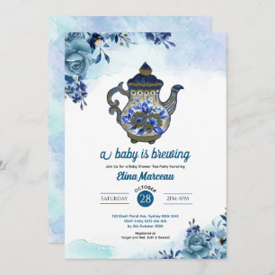 Ein Baby brütet Tea Party Baby Dusche Einladung