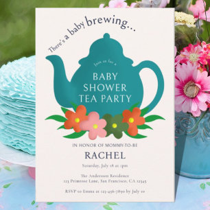 Ein Baby brütet Tea Party Baby Dusche Einladung