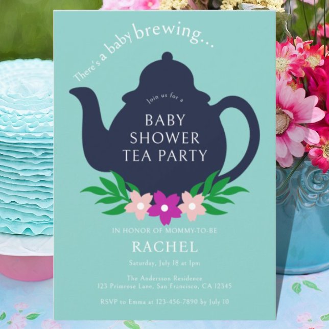 Ein Baby brütet Tea Party Baby Dusche Einladung (Von Creator hochgeladen)