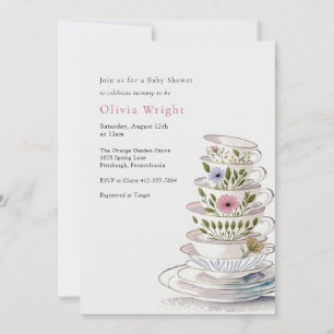 Ein Baby brütet Tea Party Baby Dusche Einladung