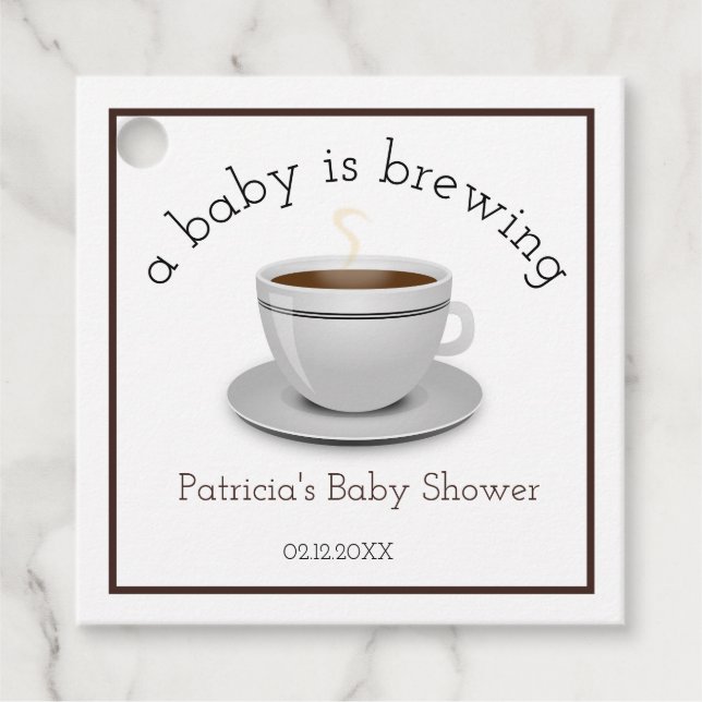Ein Baby brütet Tea Party Babydusche Geschenkanhänger (Vorderseite)