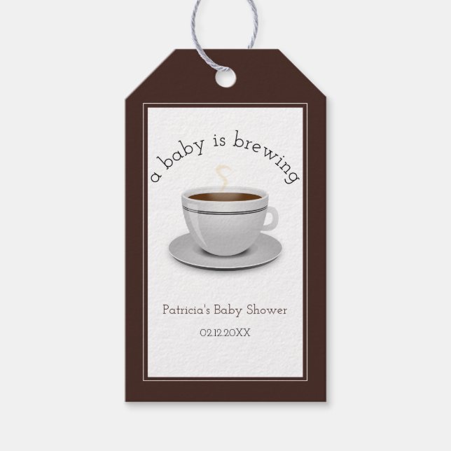Ein Baby brütet Tea Party Babydusche Geschenkanhänger (Vorderseite)