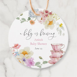 Ein Baby brütet Wildblume Tea Baby Dusche Geschenkanhänger