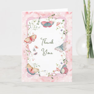 Ein Baby Butterfly ist auf dem Weg zur Babydusche Dankeskarte