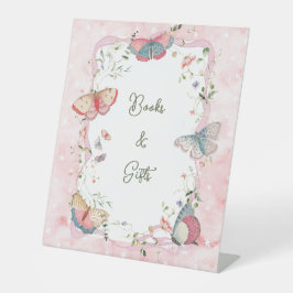 Ein Baby Butterfly ist auf dem Weg zur Babydusche Sockelschild