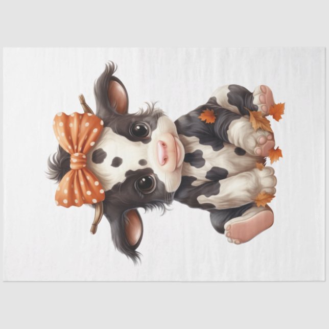 Ein Baby Cow Halloween Serie Design 4 Seidenpapier (Vorderseite)