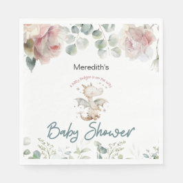 Ein Baby Dragon ist auf dem Weg Baby Dusche Serviette