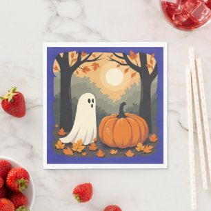 Ein Baby Ghost Forager und ein riesiger Pumpkin Cu Serviette