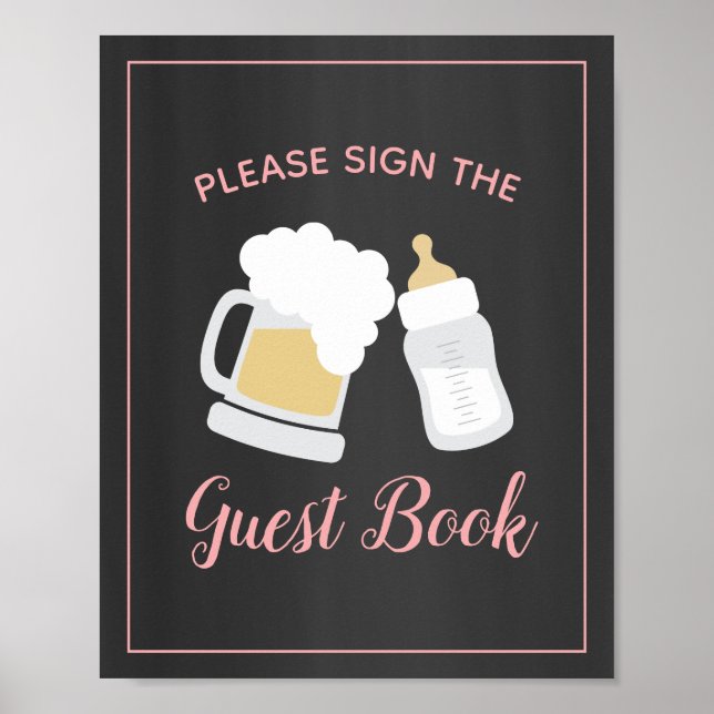 Ein Baby Girl ist das Baby Shower Guest Book Sign Poster (Vorne)