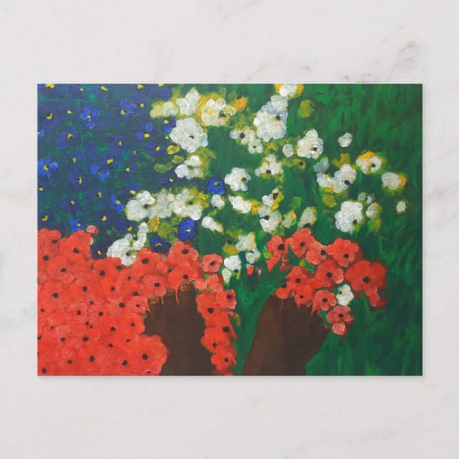 Ein Baby im Garten Postkarte (Vorderseite)