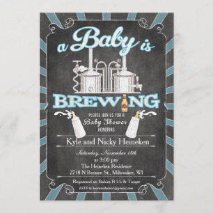 Ein "Baby is Brewing" Paare GRILLEN Invitation - J Einladung