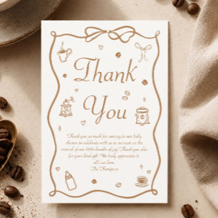 Ein Baby ist Brauender Kaffee Baby Shower Dankeskarte