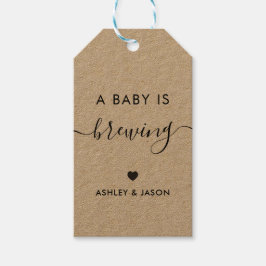Ein Baby ist Brechen, Coffee Gift Tag, Kraft Geschenkanhänger