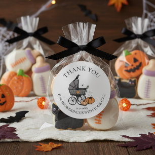 Ein Baby ist Brewing Fall Baby Dusche Vielen Dank Runder Aufkleber