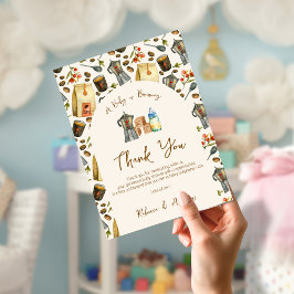 Ein Baby ist das Brechen der Kaffee Espresso Babyd Dankeskarte