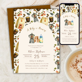 Ein Baby ist das Brechen der Kaffee Espresso Babyd Einladung