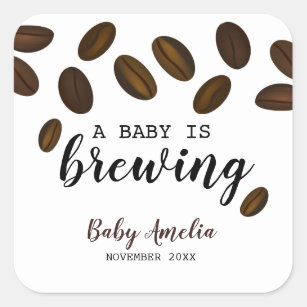 Ein Baby ist die Kaffeemaschine Quadratischer Aufkleber