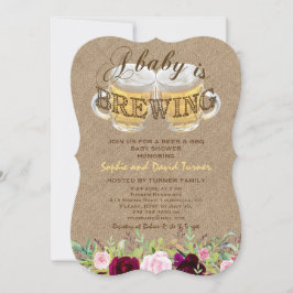 Ein Baby ist eine blühende Burlap-Baby-Dusche Einladung