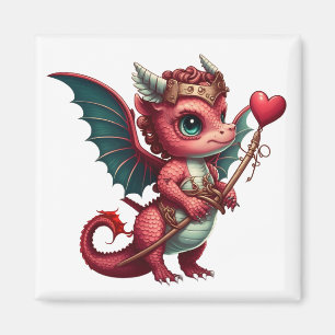Ein Baby Red Dragon Valentine Magnet