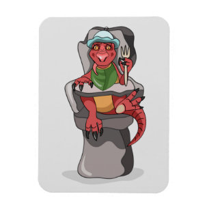 Ein Baby Tyrannosaurus Rex sitzt in einem hohen St Magnet