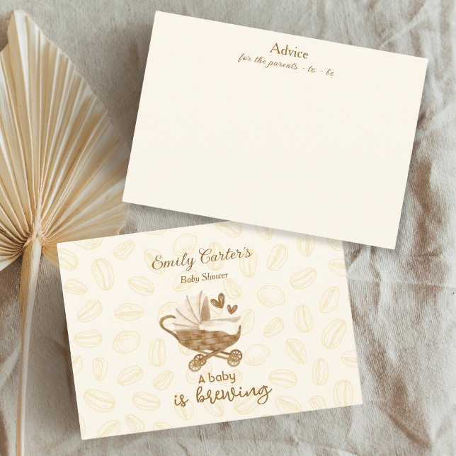 Ein Baby wird Baby Shower Coffee Advice Card gebra Begleitkarte (Von Creator hochgeladen)