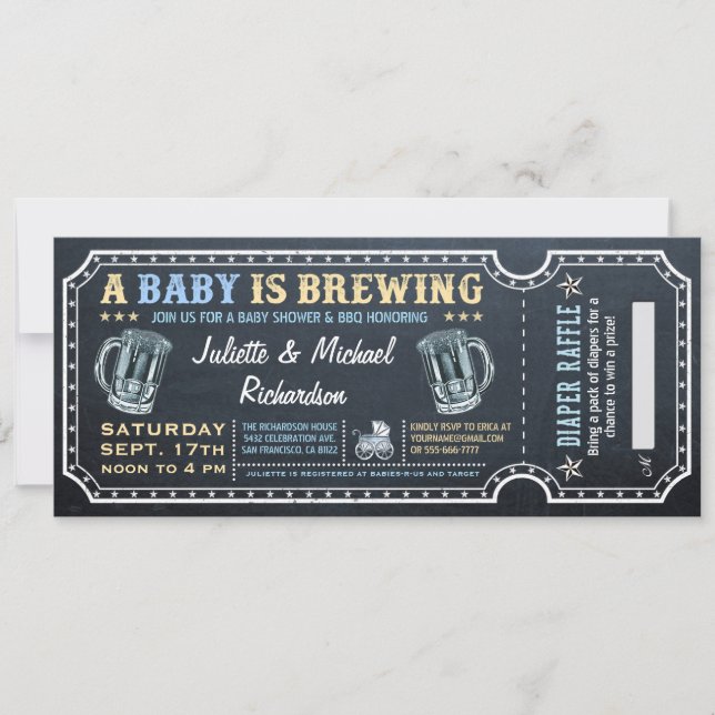 Ein Baby wird Baby Shower Ticket Einladungen (Vorderseite)