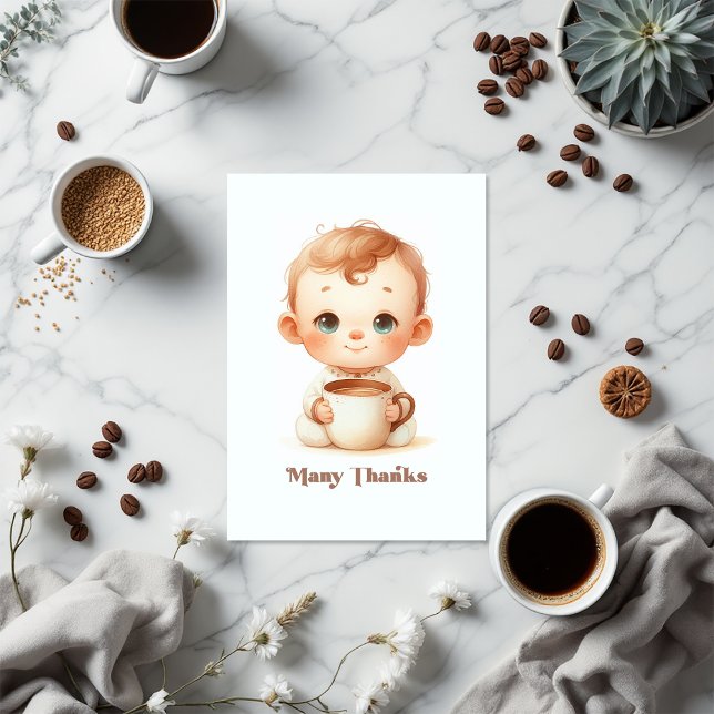 Ein Baby wird Babydusche brauen Dankeskarte (A Baby is Brewing Baby Shower Thank You Card)