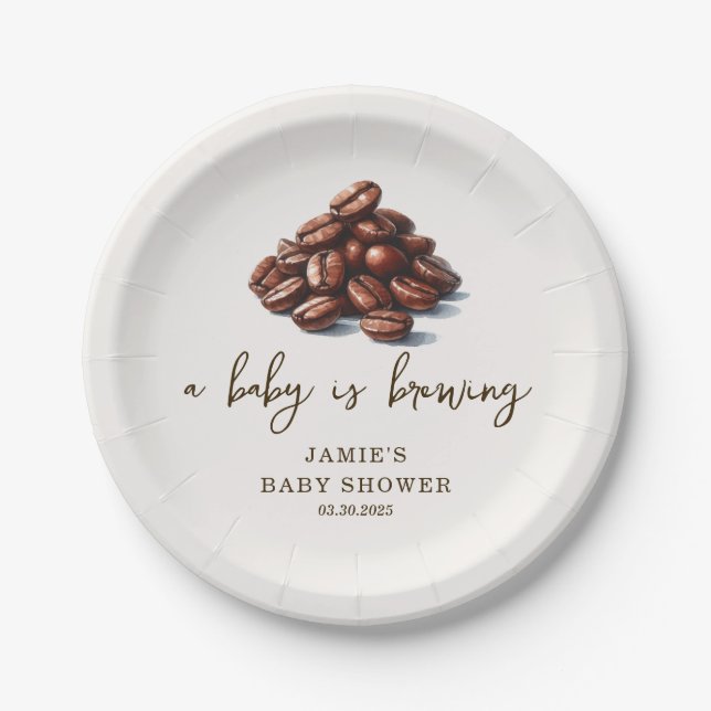 Ein Baby wird Babydusche brauen Pappteller (Vorderseite)