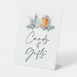 Ein Baby wird Babyduschkarten und Geschenke gebrau Sockelschild