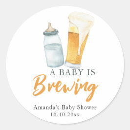 Ein Baby wird Bottle Beer Baby Dusche Runder Aufkleber