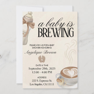 Ein Baby wird Coffee Baby Dusche Theme Evite Einladung