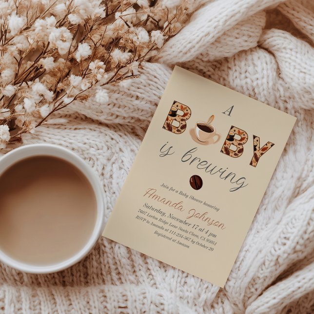 Ein Baby wird Coffee Baby Dusche zubereiten Einladung (Von Creator hochgeladen)