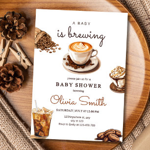 Ein Baby wird eine Babydusche, eine Kaffeemaschine Einladung