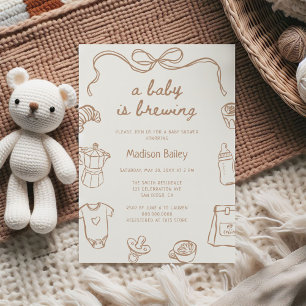 Ein Baby wird Handgezogene Babydusche brauen Einladung