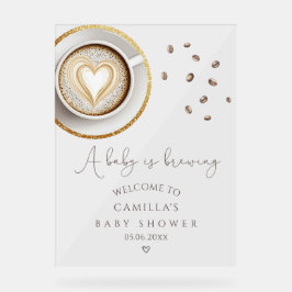 Ein Baby wird Kaffee-Baby-Dusche Brauen Begrüßung Acrylschild