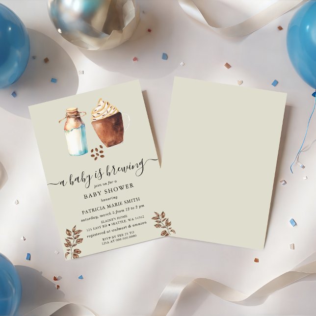 Ein Baby wird Kaffee- und Milchdusche zubereiten Einladung (Von Creator hochgeladen)