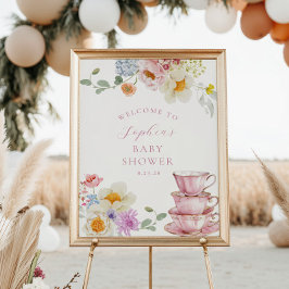 Ein Baby wird Tee-Party-Babydusche Brauen Begrüßun Poster