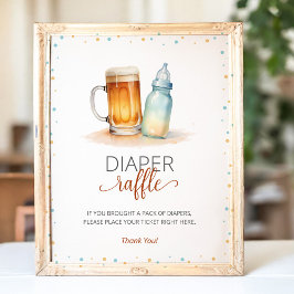 Ein Baby wird Windeln Raffle Baby Shower Game Poster