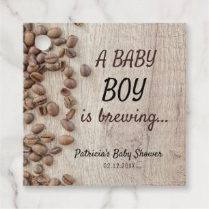Ein Babyboy brät Wood & Kaffee Babydusche Geschenkanhänger
