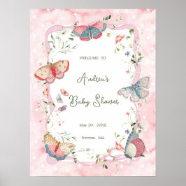 Ein Babyschmetterling ist auf dem Weg zur Babydusc Poster