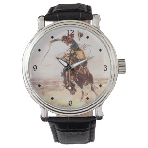 Ein Bad Hoss Charles Russell Kunst Armbanduhr