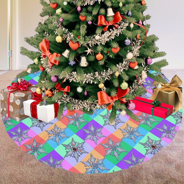 Ein Bad Snowflake Pop Art Treppenhaus Polyester Weihnachtsbaumdecke (One Bad Snowflake Pop Art Tree Skirt)