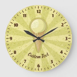 Ein Ball Ice Creme Cone Große Uhr