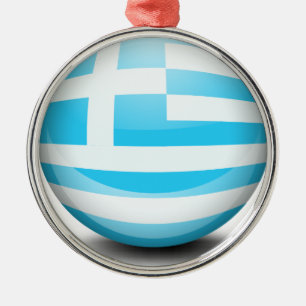 Ein Ball mit der Flagge von Griechenland Ornament Aus Metall