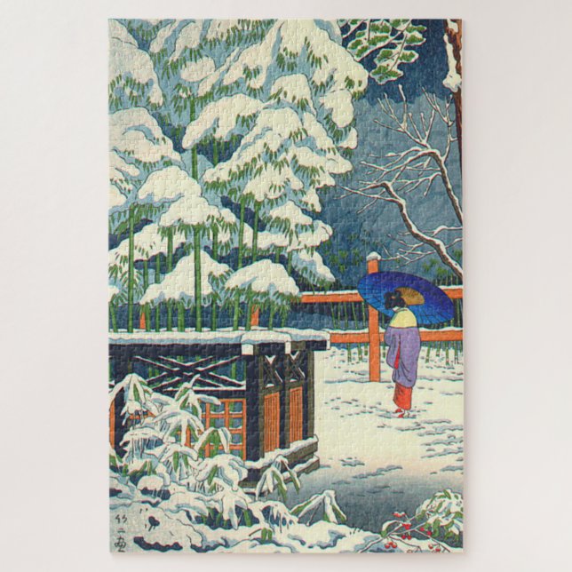 Ein Bambus im Schrein Fujishima Takeji Puzzle (Vertikal)