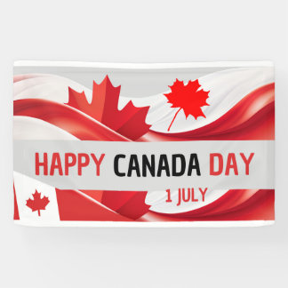 Ein Banner mit dem Titel "Happy Canada Day, 1. Jul