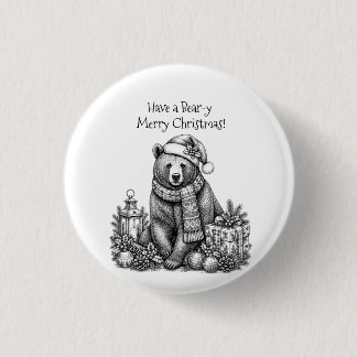 Ein Bär-iger Weihnachtsgruß Button