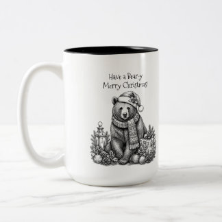 Ein Bär-iger Weihnachtsgruß! Zweifarbige Tasse