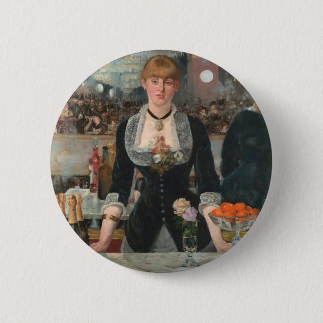 Ein Bar in den Folies-Bergère Edouard Manet Button (Vorderseite)